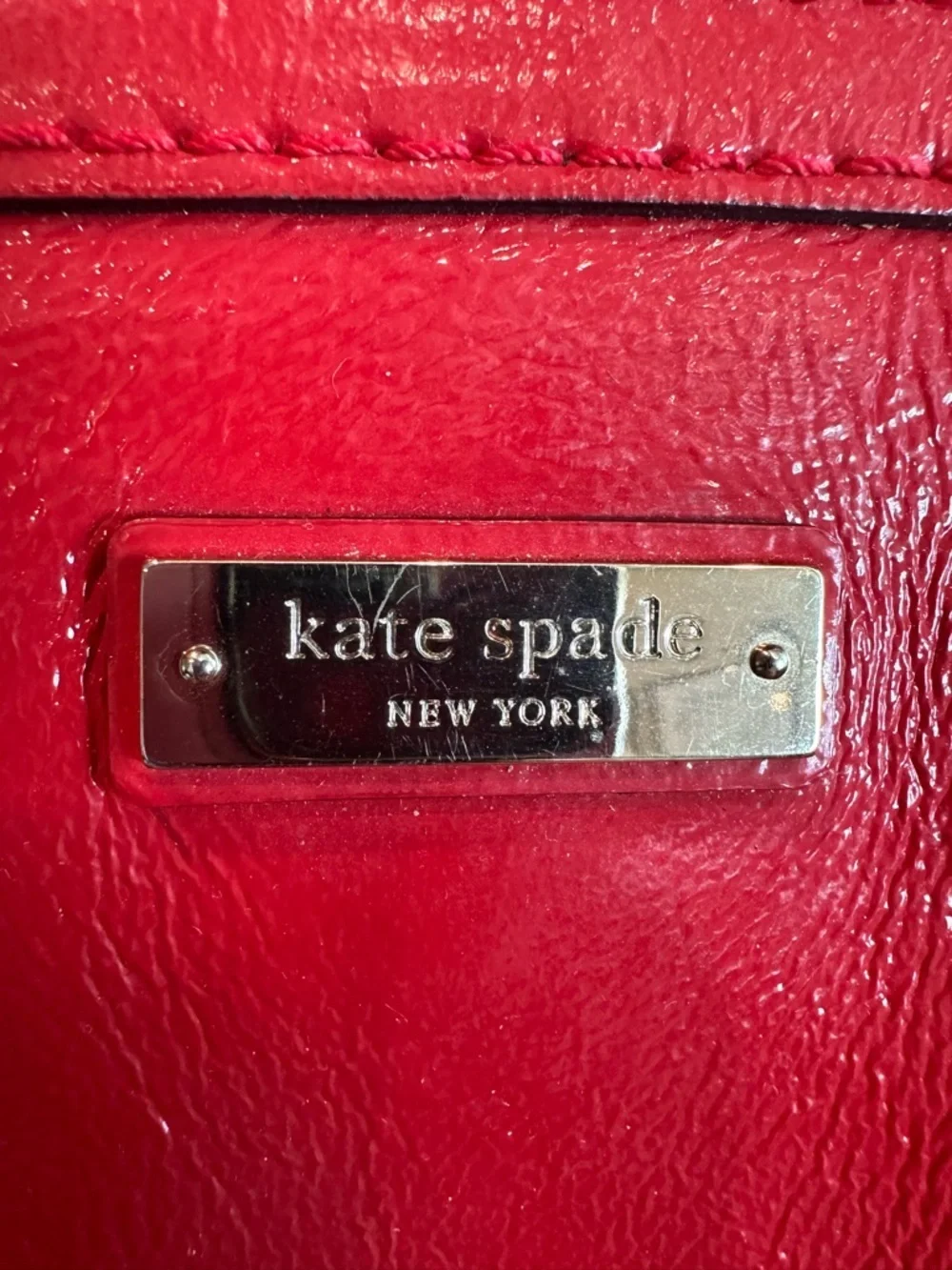 Kate Spade Candy Apple Red Patent Leather Satchel Crossbody Bag